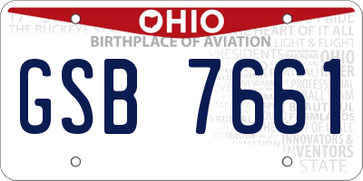 OH license plate GSB7661