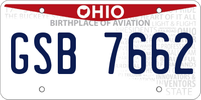 OH license plate GSB7662