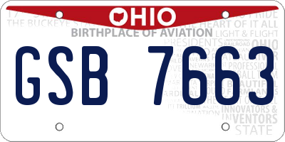 OH license plate GSB7663