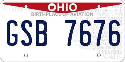 OH license plate GSB7676