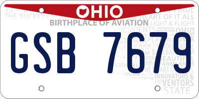 OH license plate GSB7679