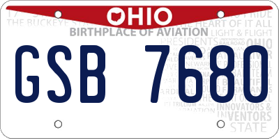 OH license plate GSB7680