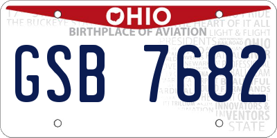 OH license plate GSB7682