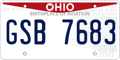 OH license plate GSB7683