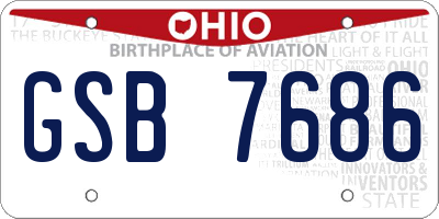 OH license plate GSB7686