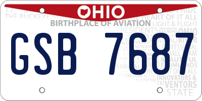 OH license plate GSB7687