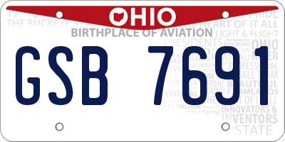 OH license plate GSB7691