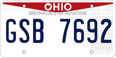 OH license plate GSB7692