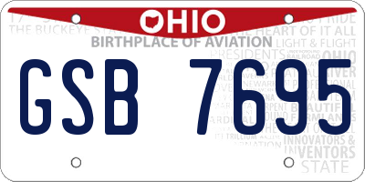 OH license plate GSB7695