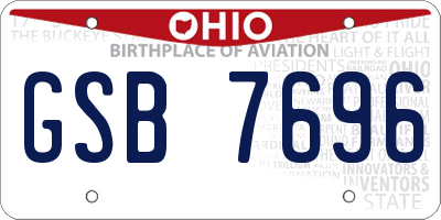 OH license plate GSB7696