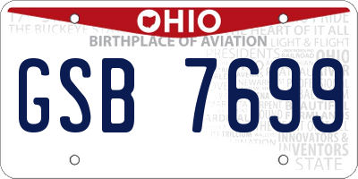 OH license plate GSB7699