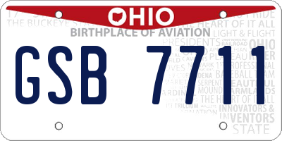 OH license plate GSB7711