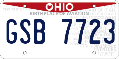 OH license plate GSB7723