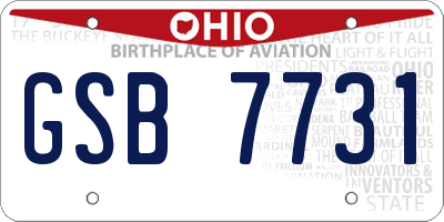 OH license plate GSB7731