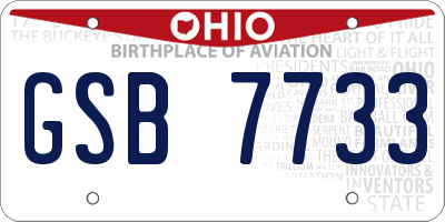 OH license plate GSB7733