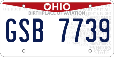 OH license plate GSB7739