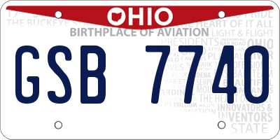 OH license plate GSB7740