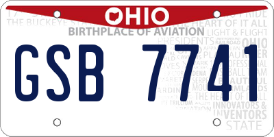 OH license plate GSB7741