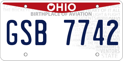 OH license plate GSB7742