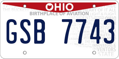 OH license plate GSB7743