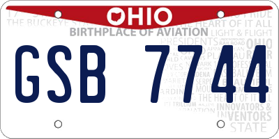 OH license plate GSB7744