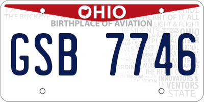 OH license plate GSB7746