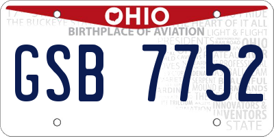 OH license plate GSB7752