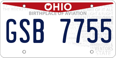 OH license plate GSB7755