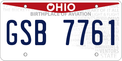 OH license plate GSB7761