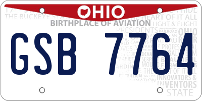 OH license plate GSB7764