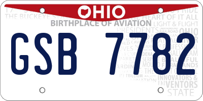 OH license plate GSB7782
