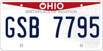 OH license plate GSB7795