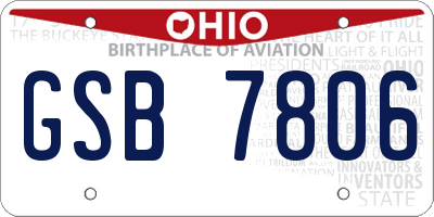 OH license plate GSB7806