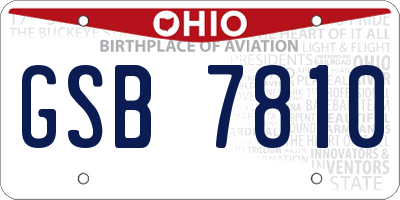 OH license plate GSB7810
