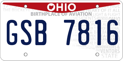 OH license plate GSB7816