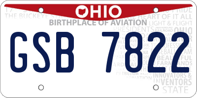 OH license plate GSB7822
