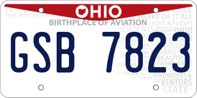 OH license plate GSB7823