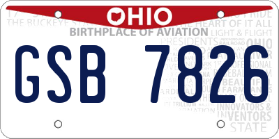 OH license plate GSB7826