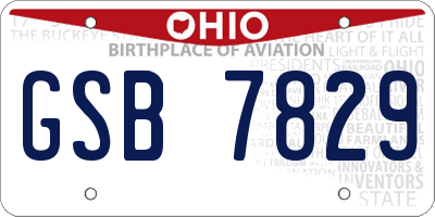 OH license plate GSB7829