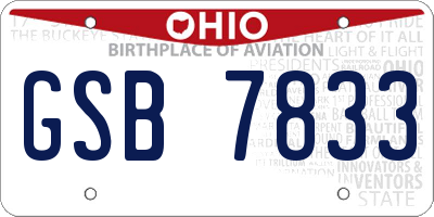 OH license plate GSB7833