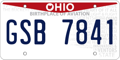 OH license plate GSB7841