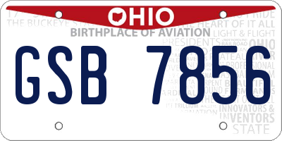 OH license plate GSB7856