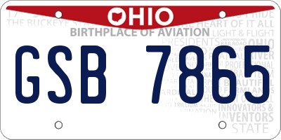 OH license plate GSB7865