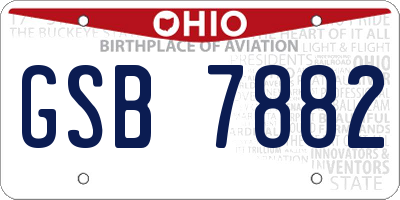 OH license plate GSB7882