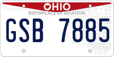 OH license plate GSB7885