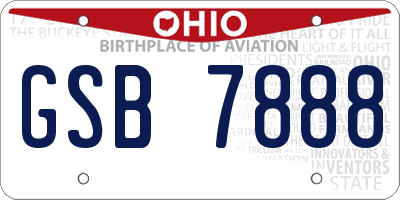 OH license plate GSB7888