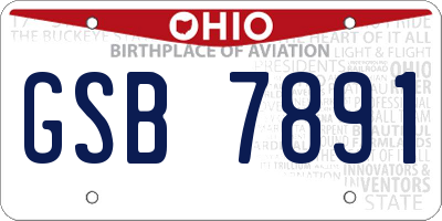 OH license plate GSB7891