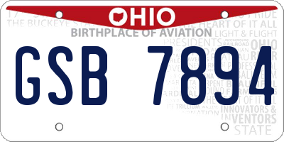 OH license plate GSB7894