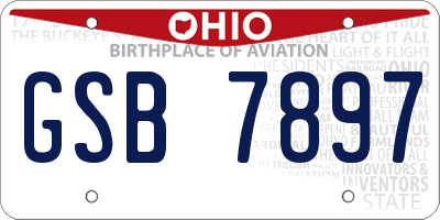OH license plate GSB7897