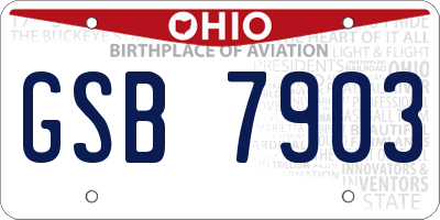 OH license plate GSB7903